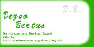 dezso bertus business card